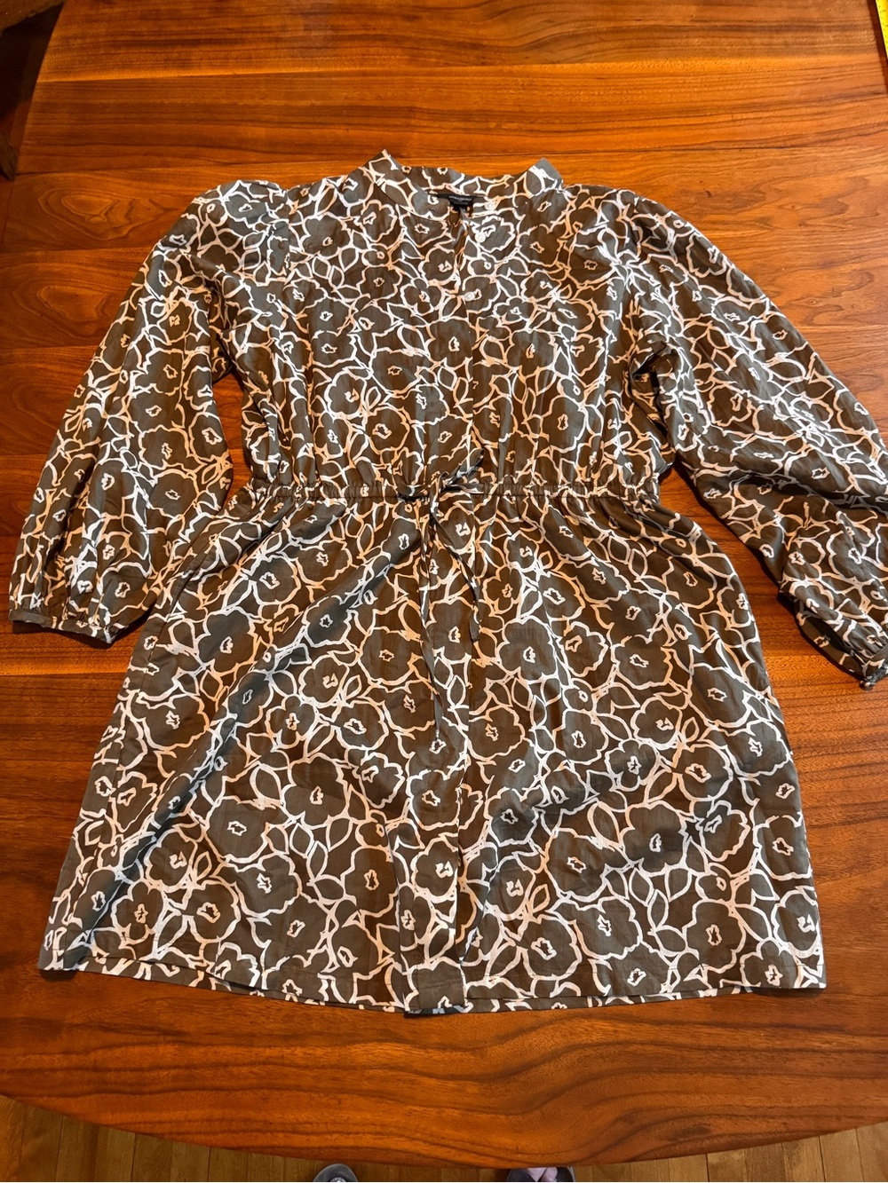 Banana Republic Lightweight Cotton Floral Mini Dress with Puff Sleeves EUC Sz M